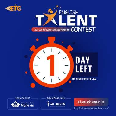 [1 Day Left] -  Cơ hội cuối cùng để tham gia cuộc thi Tài năng Anh ngữ Nghệ An (ETC) 2024