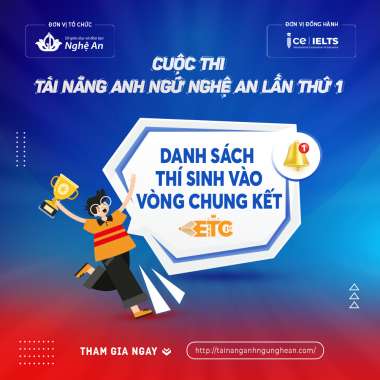 DANH SÁCH THÍ SINH LỌT VÀO VÒNG CHUNG KẾT CUỘC THI TÀI NĂNG ANH NGỮ NGHỆ AN LẦN THỨ NHẤT