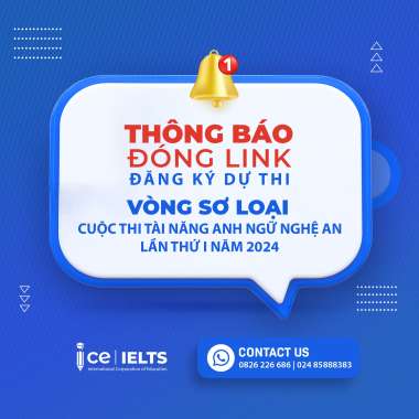 Thông báo: Chính thức đóng Link đăng ký dự thi - Vòng Sơ loại cuộc thi ETC Nghệ An 2024